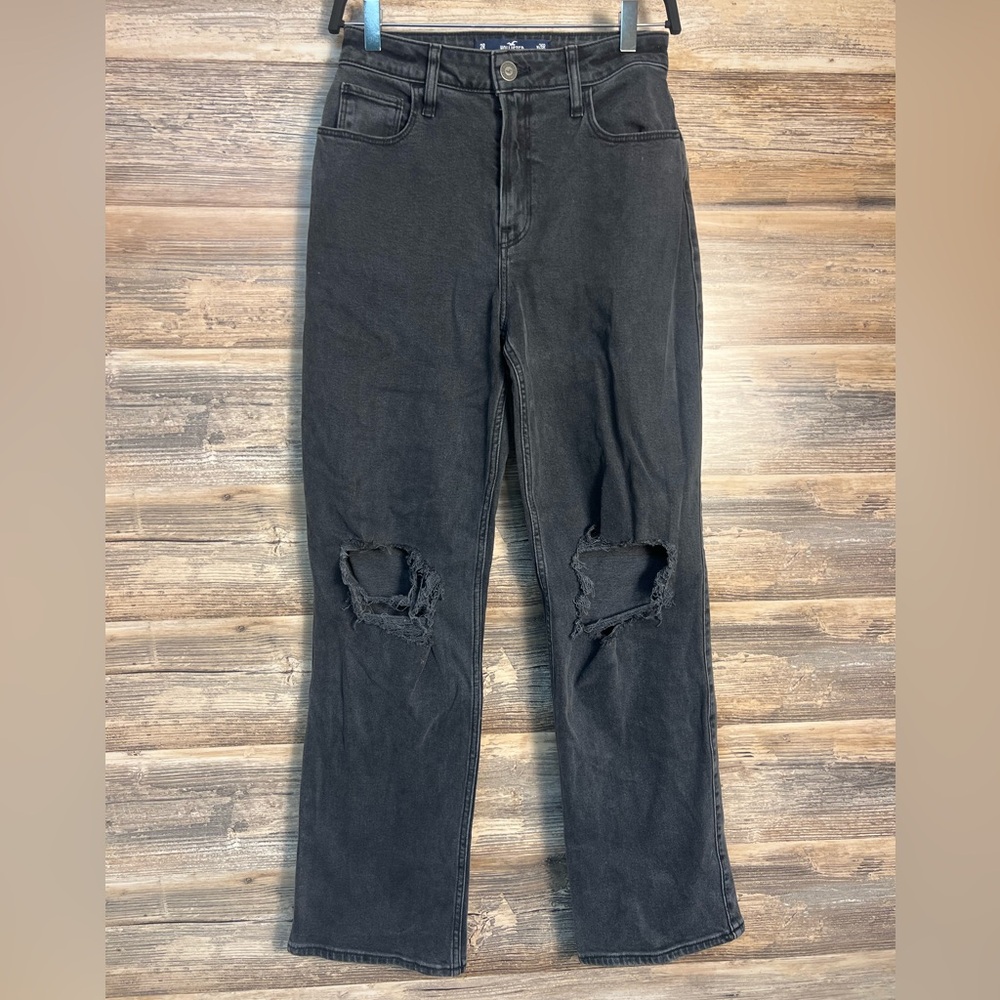 Hollister Women's Ultra High-Rise Dad Jean in Black EUC